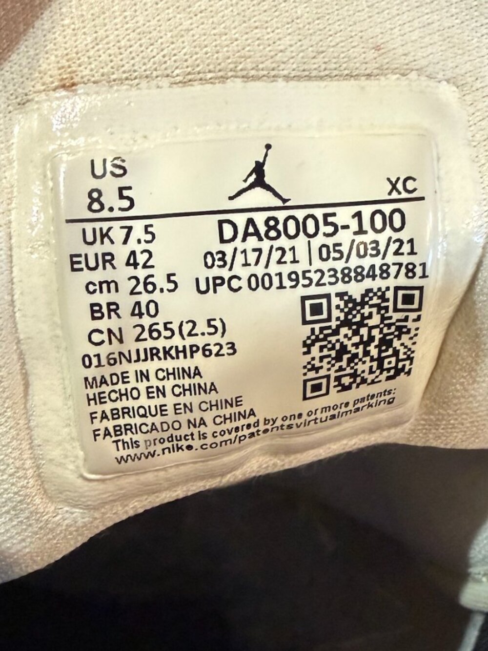 Nike Air Jordan 1 SE Mid Brushstroke Paint Splatter DA8005-100 Men Size 8.5 RARE - Picture 9 of 11